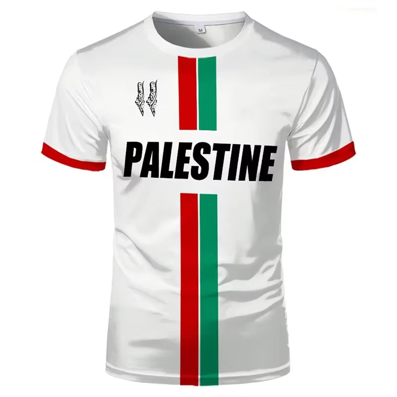 Palestine Football T Shirts Summer Fashion Short Sleeve Palestinian Flag 3D Printed T-Shirts Casual O Neck Loose Mens Tees Tops