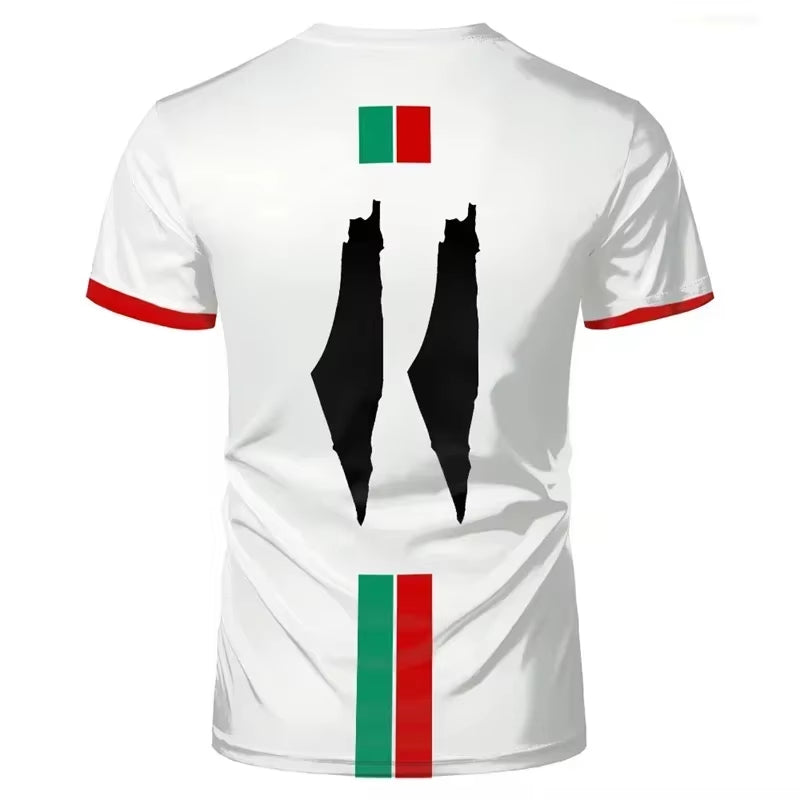 Palestine Football T Shirts Summer Fashion Short Sleeve Palestinian Flag 3D Printed T-Shirts Casual O Neck Loose Mens Tees Tops